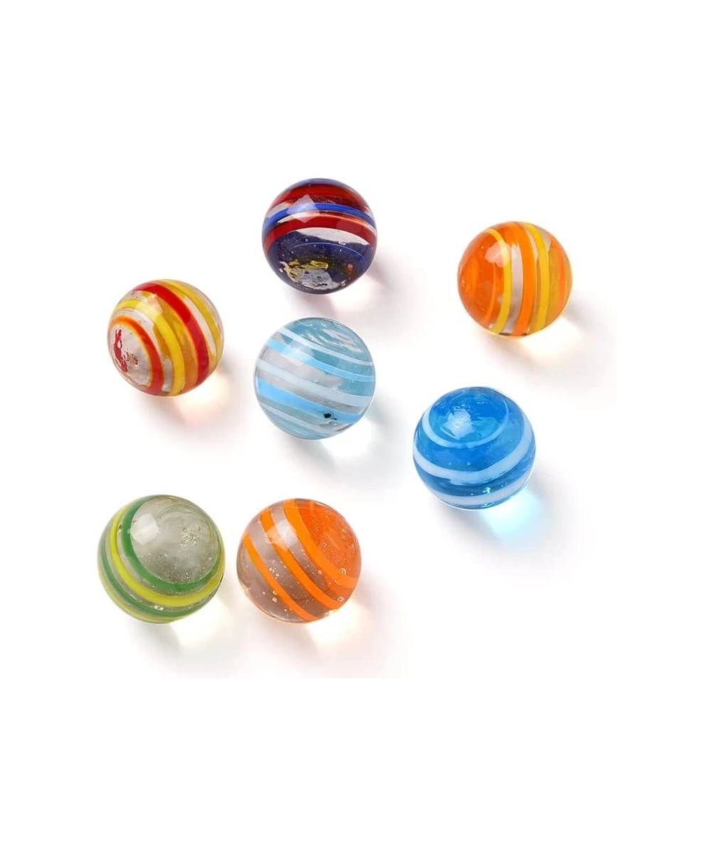 7pcs 20mm Flat Glass Marbles for Kids Ages 4-8 Large Colorful Mixies Toys Clear Small Vintage Marbles for Vases Cheap DIY 0.7...