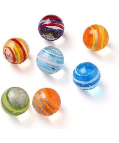 7pcs 20mm Flat Glass Marbles for Kids Ages 4-8 Large Colorful Mixies Toys Clear Small Vintage Marbles for Vases Cheap DIY 0.7...