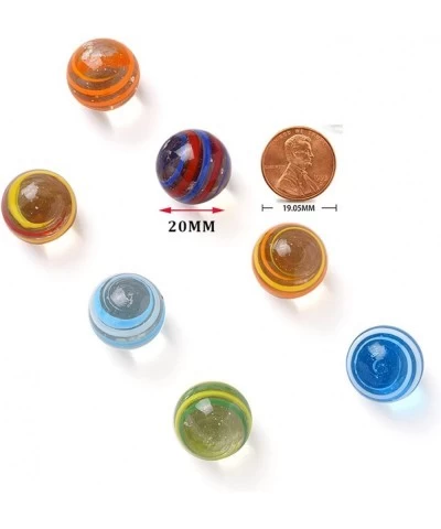 7pcs 20mm Flat Glass Marbles for Kids Ages 4-8 Large Colorful Mixies Toys Clear Small Vintage Marbles for Vases Cheap DIY 0.7...