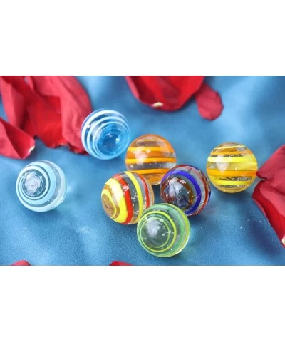 7pcs 20mm Flat Glass Marbles for Kids Ages 4-8 Large Colorful Mixies Toys Clear Small Vintage Marbles for Vases Cheap DIY 0.7...