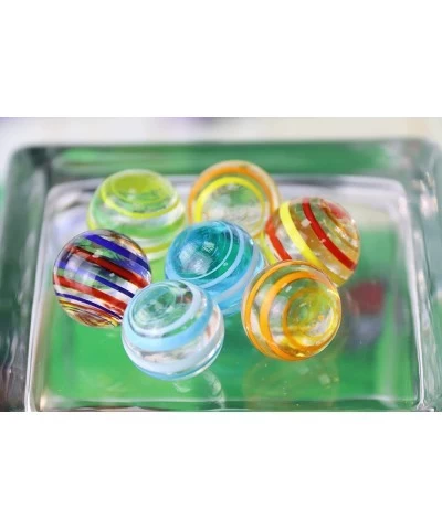 7pcs 20mm Flat Glass Marbles for Kids Ages 4-8 Large Colorful Mixies Toys Clear Small Vintage Marbles for Vases Cheap DIY 0.7...