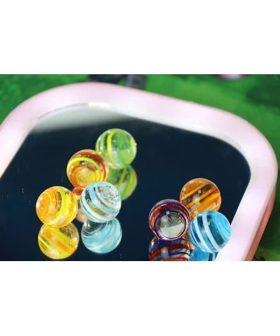 7pcs 20mm Flat Glass Marbles for Kids Ages 4-8 Large Colorful Mixies Toys Clear Small Vintage Marbles for Vases Cheap DIY 0.7...