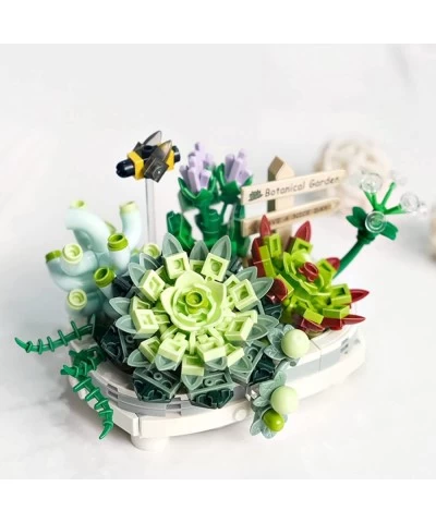 Succulent/Cherry Tree Potted Plant Building Blocks Set Creative DIY Bonsai Tree Building Bricks Model Artificial Flowers Buil...