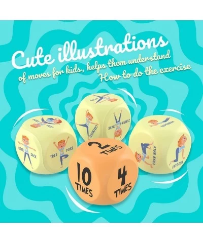 Kids Yoga Dice - Fun Exercise Dice for Kids Solo or Group Classes 6-Sided Foam Workout Dice for Home Classroom and Physical E...