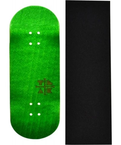 Prolific Wooden Fingerboard Deck Ghillie Green - 34mm x 97mm - Handmade Pro Shape & Size - Five Plies Wood Veneer - Includes ...