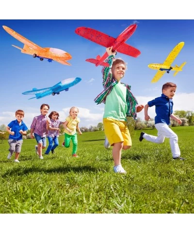 5 Pack Airplane Launcher Toy 12.6" LED Glider Plane Flight Mode Catapult Plane Toy Throwing Foam Plane with Gun for Kids Gift...