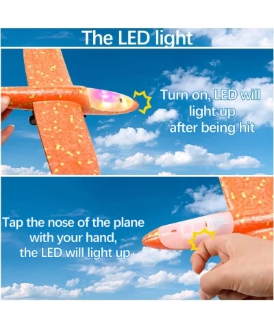 5 Pack Airplane Launcher Toy 12.6" LED Glider Plane Flight Mode Catapult Plane Toy Throwing Foam Plane with Gun for Kids Gift...