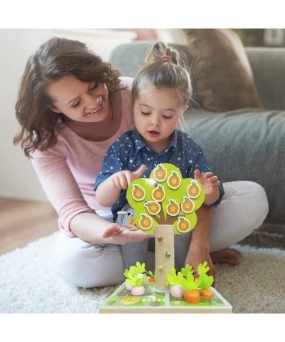 3 Games in 1 Wooden Montessori Toys for Baby Boys and Girls Carrot Harvest Game Wooden Toy for Toddlers Learning Fine Motor S...