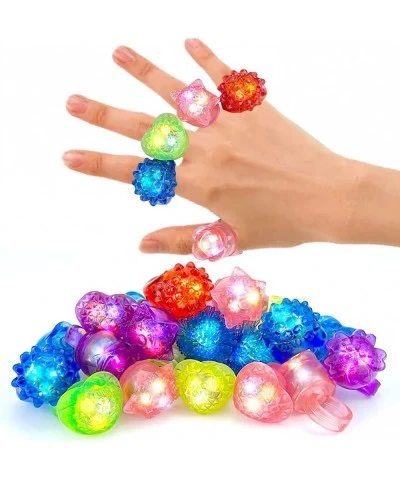 Party Favors Light Up Rings Girls Glow Rings Christmas Jelly Bracelets Rings Toys Night Finger Flashing Glow Gifts for kids 3...