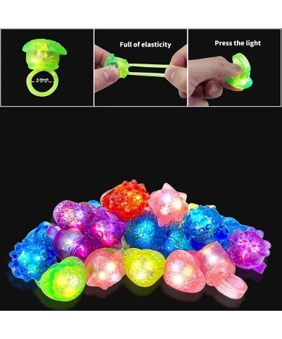 Party Favors Light Up Rings Girls Glow Rings Christmas Jelly Bracelets Rings Toys Night Finger Flashing Glow Gifts for kids 3...