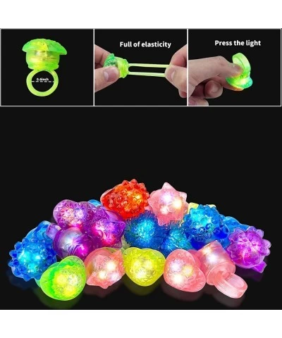 Party Favors Light Up Rings Girls Glow Rings Christmas Jelly Bracelets Rings Toys Night Finger Flashing Glow Gifts for kids 3...