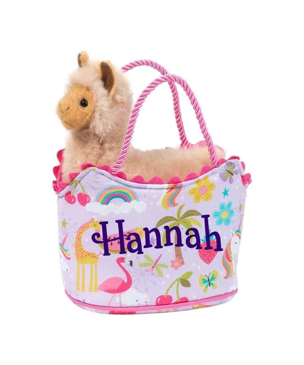 Personalized Summer Surprise Llama Purse - Berry Unicorn Pet Carrier and Stuffed Animal with Custom Name $43.54 Stuffed Anima...