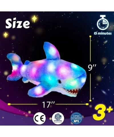 Light Up Shark Stuffed Animal LED Plush Toy with Colourful Night Lights Glow in The Dark Birthday Festival for Kids Boys Girl...