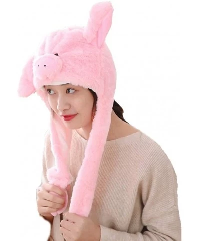 Ear Moving Jumping Animal Hat Funny Animal Plush Hat Cap for Women $23.22 Kids' Dress-Up Accessories