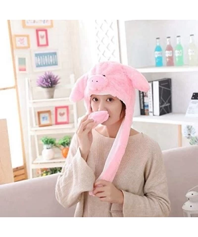 Ear Moving Jumping Animal Hat Funny Animal Plush Hat Cap for Women $23.22 Kids' Dress-Up Accessories