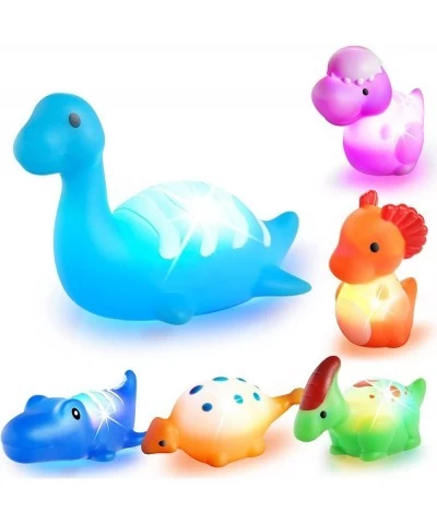 Bath Toys for Toddlers 1-3: 6 Packs Light-Up Floating Dinosaur Baby Toddler Bath Toys Set for Boys Kids Birthday Easter Chris...