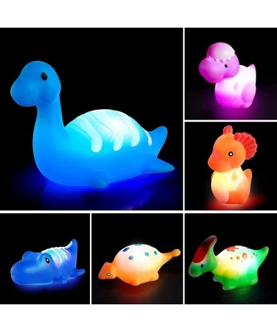 Bath Toys for Toddlers 1-3: 6 Packs Light-Up Floating Dinosaur Baby Toddler Bath Toys Set for Boys Kids Birthday Easter Chris...