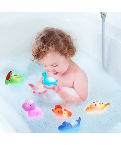 Bath Toys for Toddlers 1-3: 6 Packs Light-Up Floating Dinosaur Baby Toddler Bath Toys Set for Boys Kids Birthday Easter Chris...