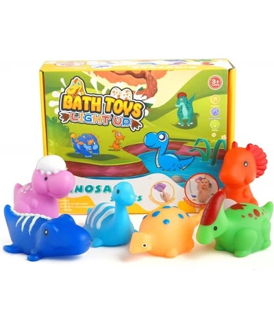 Bath Toys for Toddlers 1-3: 6 Packs Light-Up Floating Dinosaur Baby Toddler Bath Toys Set for Boys Kids Birthday Easter Chris...