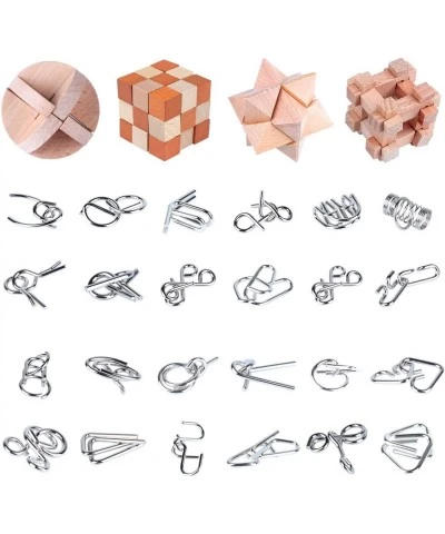 Brain Teaser Puzzle for Kids Adults Puzzle Games Wooden and Metal 3D Unlock Interlocking Puzzle Educational Toy 28Pcs $49.84 ...