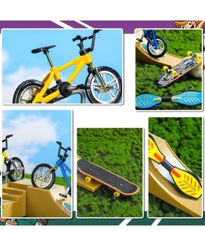 25 Pcs Mini Finger Toys Finger Skateboard Park Ramp Toys Include Finger Bike Finger Board Finger Tops and Pants with Replacem...