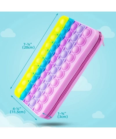 New Push Pop Bubble Fidget Sensory Toy Makeup Bag Stationery Storage Bag Stress Relief Anti-Anxiety Bubble Popper Home Travel...