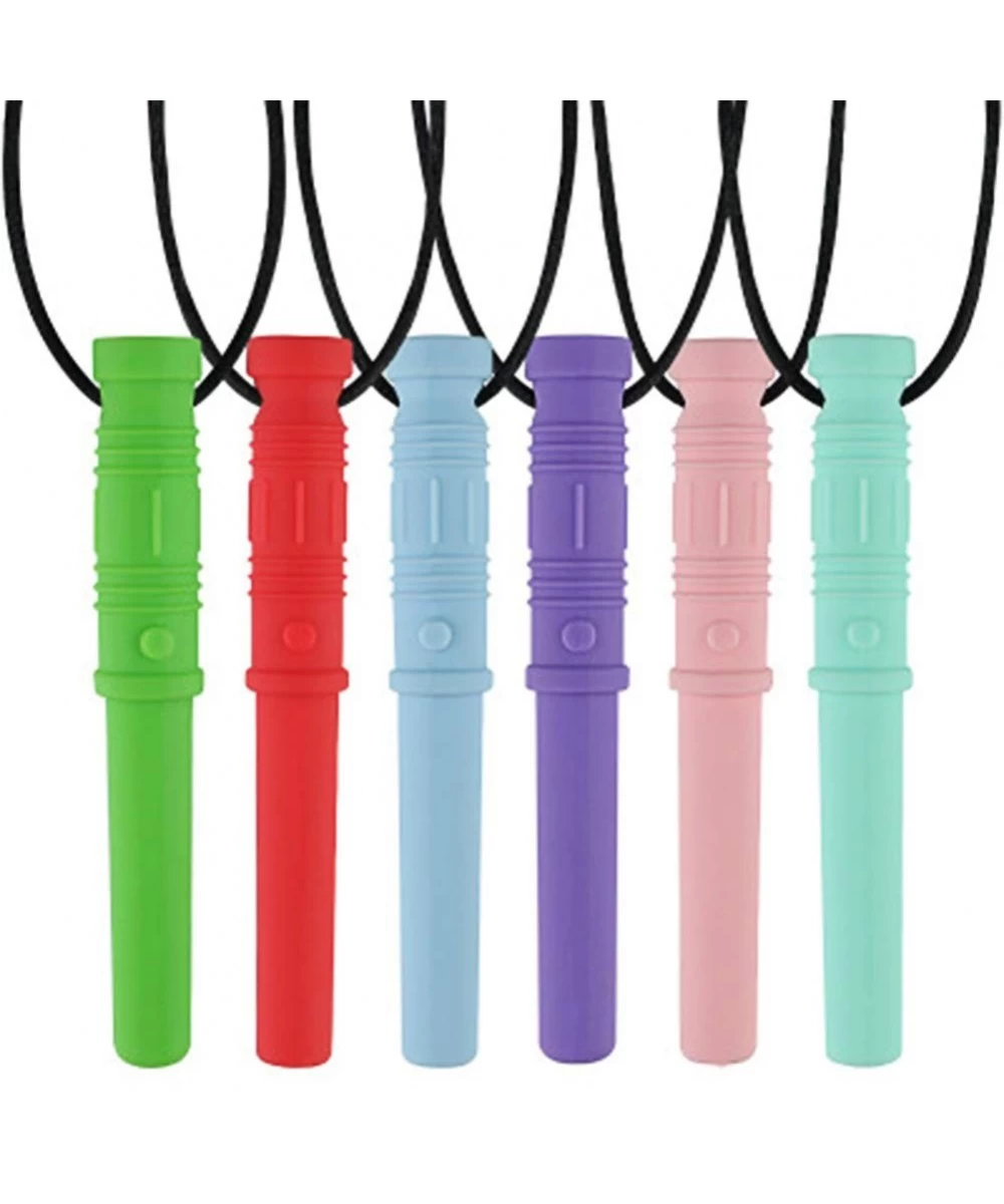 6 Packs Sensory Chew Necklace-Teether Silicone Chewing Teething&Biting Needs Soft Silicone Teething Baby Toy for Babies 36+Mo...