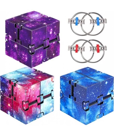 5 Pieces Infinity Cube Fidget Toys Include 3 Pieces Infinity Cube and 2 Pieces Flippy Chain Fidget Toys Bike Chain Fidget Toy...