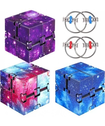 5 Pieces Infinity Cube Fidget Toys Include 3 Pieces Infinity Cube and 2 Pieces Flippy Chain Fidget Toys Bike Chain Fidget Toy...