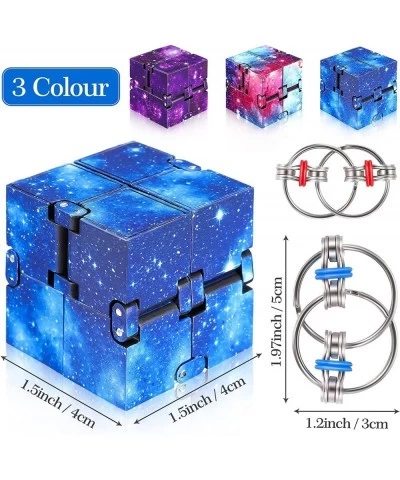 5 Pieces Infinity Cube Fidget Toys Include 3 Pieces Infinity Cube and 2 Pieces Flippy Chain Fidget Toys Bike Chain Fidget Toy...