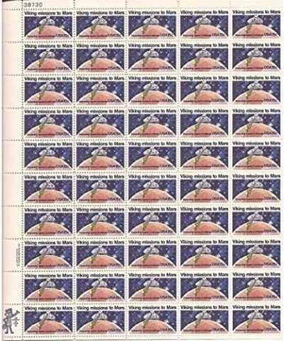 US Stamp - 1978 Viking Mission to Mars - 50 Stamp Sheet - Scott 1759 $16.72 Collectibles Display & Storage