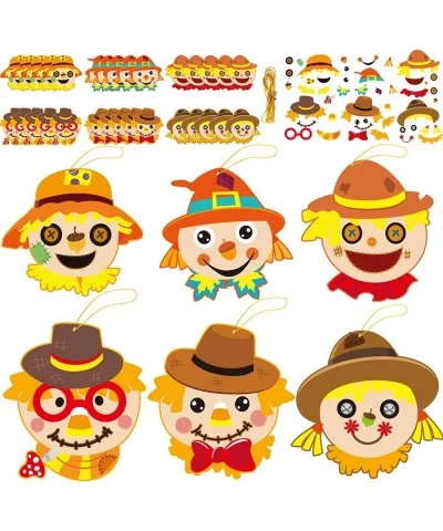 30 Pcs Thanksgiving Craft Kits DIY Scarecrow Craft for Kindergarten Kids Fall Autumn Art Craft Make Your Own Scarecrow Head S...