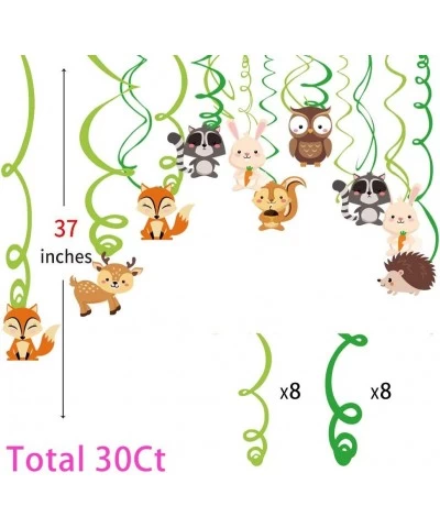 30Ct Woodland Animals Decorations Forest Animal Decorations Fox Hanging Swirl Ceiling Streamers Decorations for Girls Boys Ki...