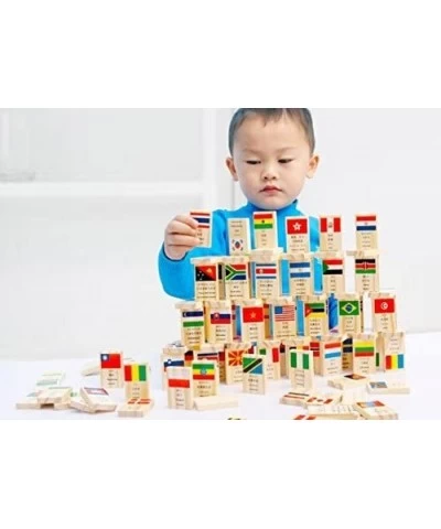 Wooden Educational Toys for Kids World Flag Learning Educational Toy (Domino) $30.82 Domino & Tile Games