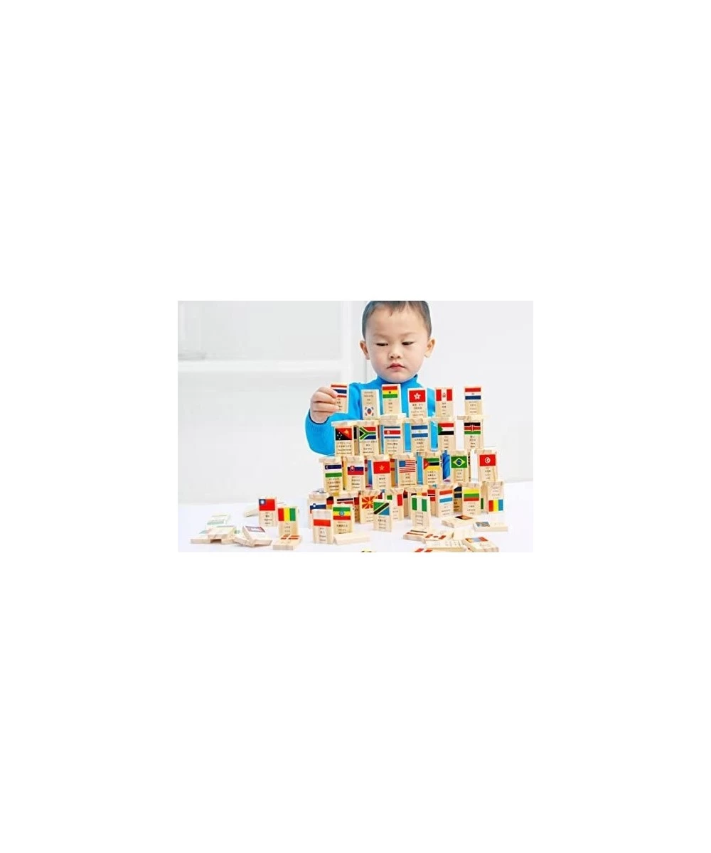 Wooden Educational Toys for Kids World Flag Learning Educational Toy (Domino) $30.82 Domino & Tile Games