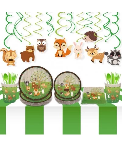 30Ct Woodland Animals Decorations Forest Animal Decorations Fox Hanging Swirl Ceiling Streamers Decorations for Girls Boys Ki...