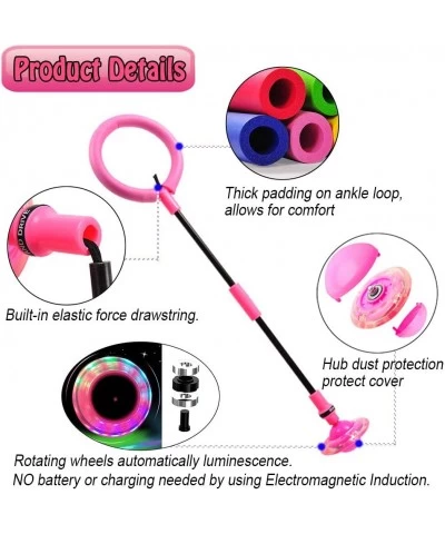 Skip Ball for Kids Foldable Ankle Skip Ball Flashing Jumping Ring Colorful Sports Swing Ball Fitness Fat Burning Jump Rope Ga...