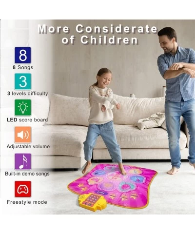 Dance Mat Dance Mixer Rhythm Step Play Mat Dance Game Toy Gift for Kids Girls Boys Dance Pad with LED Lights for Chirdren Chr...