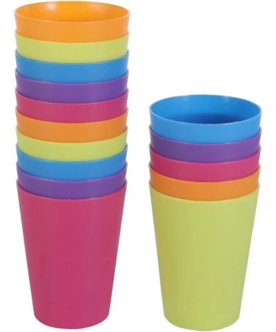 Plastic Cups Reusable Kids Plastic Drinking Plastic Cups Reusable Dishwasher Safe BPA- Free Cups for Kids & Toddlers Bright C...