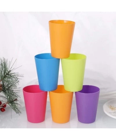 Plastic Cups Reusable Kids Plastic Drinking Plastic Cups Reusable Dishwasher Safe BPA- Free Cups for Kids & Toddlers Bright C...