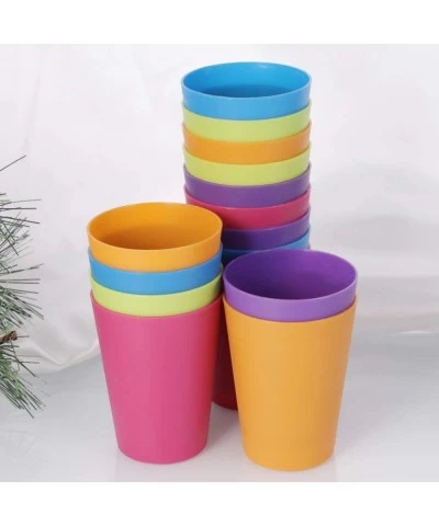 Plastic Cups Reusable Kids Plastic Drinking Plastic Cups Reusable Dishwasher Safe BPA- Free Cups for Kids & Toddlers Bright C...