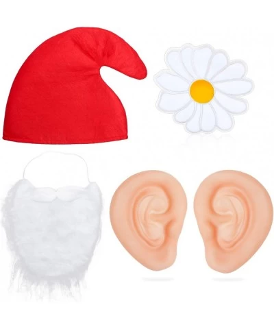 Gnome Dwarf Garden Fairytail Costume Accessories - Hat Beard Big Ears Spring Yellow Flower Pin - Dwarf Fancy Dress $26.23 Kid...