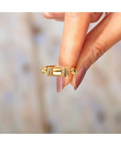 To My Daughter Fidget Anxiety Ring for Women Teens Couful Cubic Zirconia Bead Stress Relieving Rings Anti Anxiety Ring Jewelr...