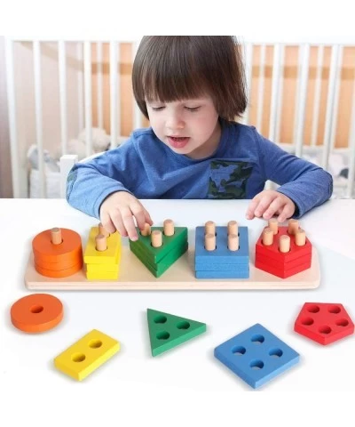 Montessori Toys for 1 2 3 Year Old Boys and Girls Wooden Sorting & Stacking Toy for Toddlers Learning Toys Educational Toys S...