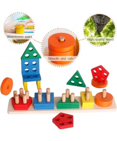 Montessori Toys for 1 2 3 Year Old Boys and Girls Wooden Sorting & Stacking Toy for Toddlers Learning Toys Educational Toys S...