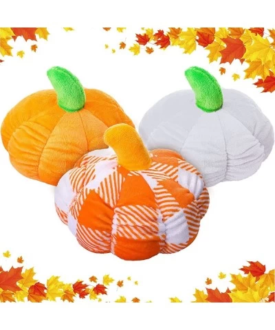 3 Pieces Plush Pumpkin Toy Stuffed Pumpkin Pillow Soft Thanksgiving Halloween Pumpkin Decorative Sofa Cushion Small Pumpkin T...