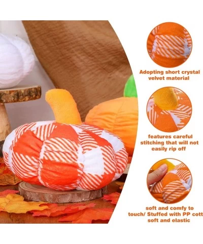 3 Pieces Plush Pumpkin Toy Stuffed Pumpkin Pillow Soft Thanksgiving Halloween Pumpkin Decorative Sofa Cushion Small Pumpkin T...