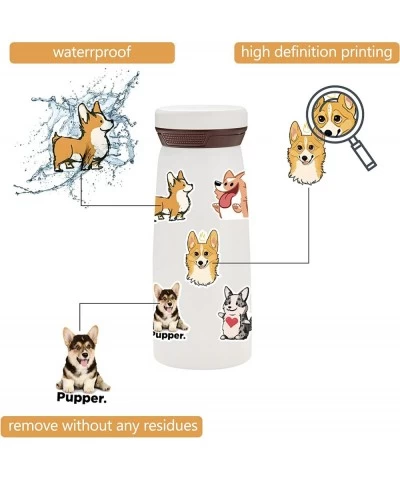 50PCS Corgi Dog Stickers Water Bottle Stickers Pack for Kids Teens Adults Vinyl Stickers Suitable for Skateboards Laptops Pho...