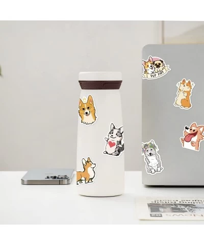 50PCS Corgi Dog Stickers Water Bottle Stickers Pack for Kids Teens Adults Vinyl Stickers Suitable for Skateboards Laptops Pho...