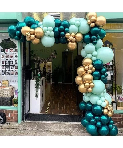 Dark Teal and Gold Balloon Garland Kit for Bridal Shower Anniversary Baby Shower Jungle Wild One Safari Themed Boys 30th 40th...